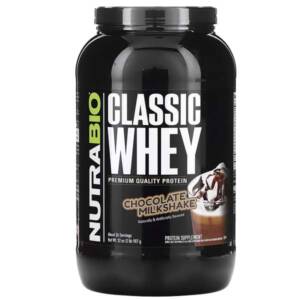 NutraBio Classic Whey Protein, Chocolate Milkshake, 2 lbs front label