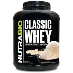 NutraBio Classic Whey Protein, Creamy Vanilla, 5 lbs front label