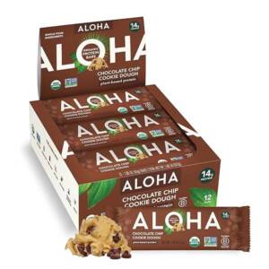 aloha plant based protein bar chocolate chip cookie dough