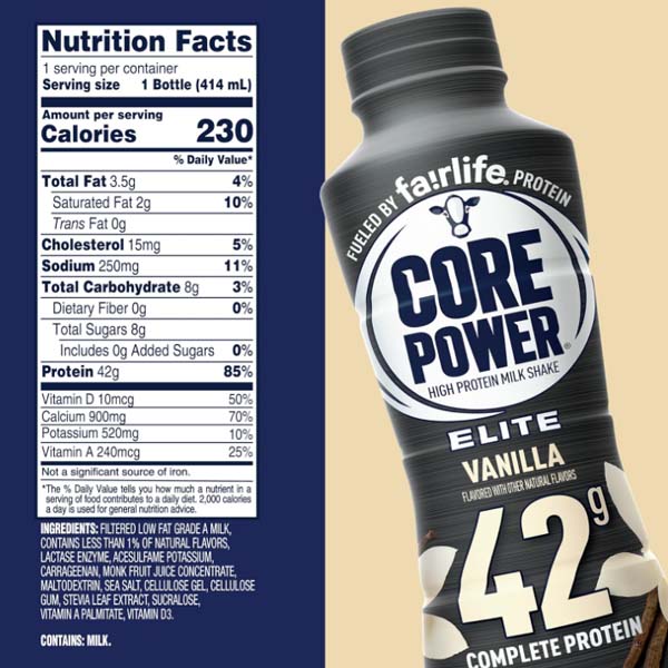 core power elite protein shake vanilla