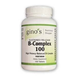 Gino's Nutrition Sustained Release B-Complex - 100 mg - 100 Tab